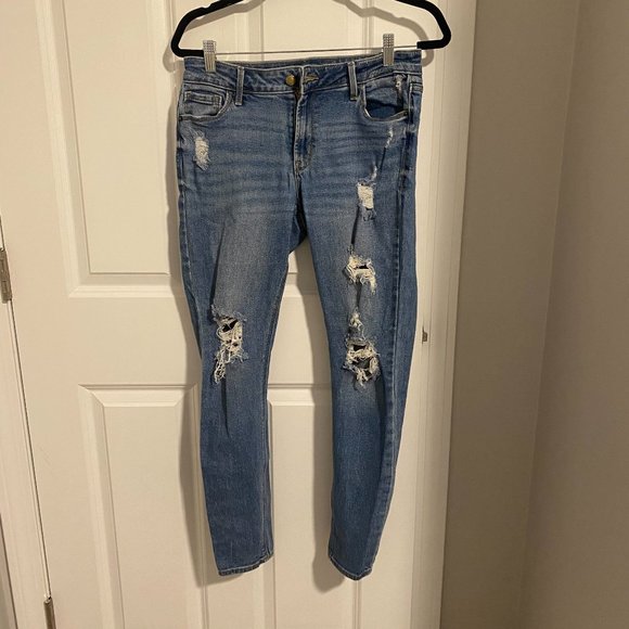 Old Navy Distressed Rockstar Super Skinny Jeans - Size 6 - Picture 1 of 8